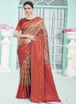 Silk Maroon Festival Wear Weaving Saree